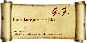 Gerstmayer Frida névjegykártya